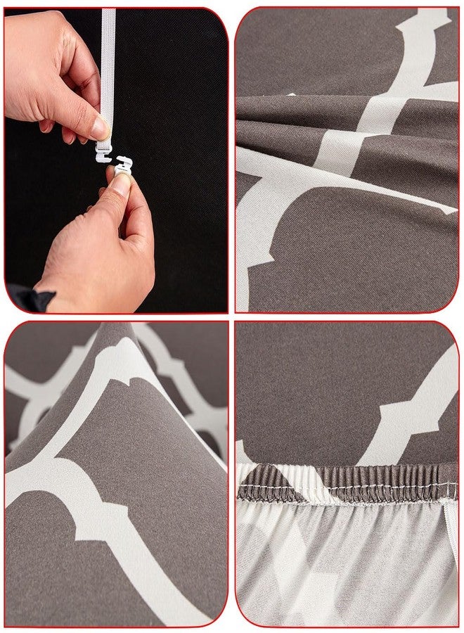 أغطية كراسي Lussenwert مستطيلة الشكل، طقم من 4 قطع، أغطية كراسي قابلة للتمدد ومطبوعة، قابلة للغسل، غطاء كرسي بار، واقي مقعد مع أربطة مطاطية، نمط من 11 - Image 5